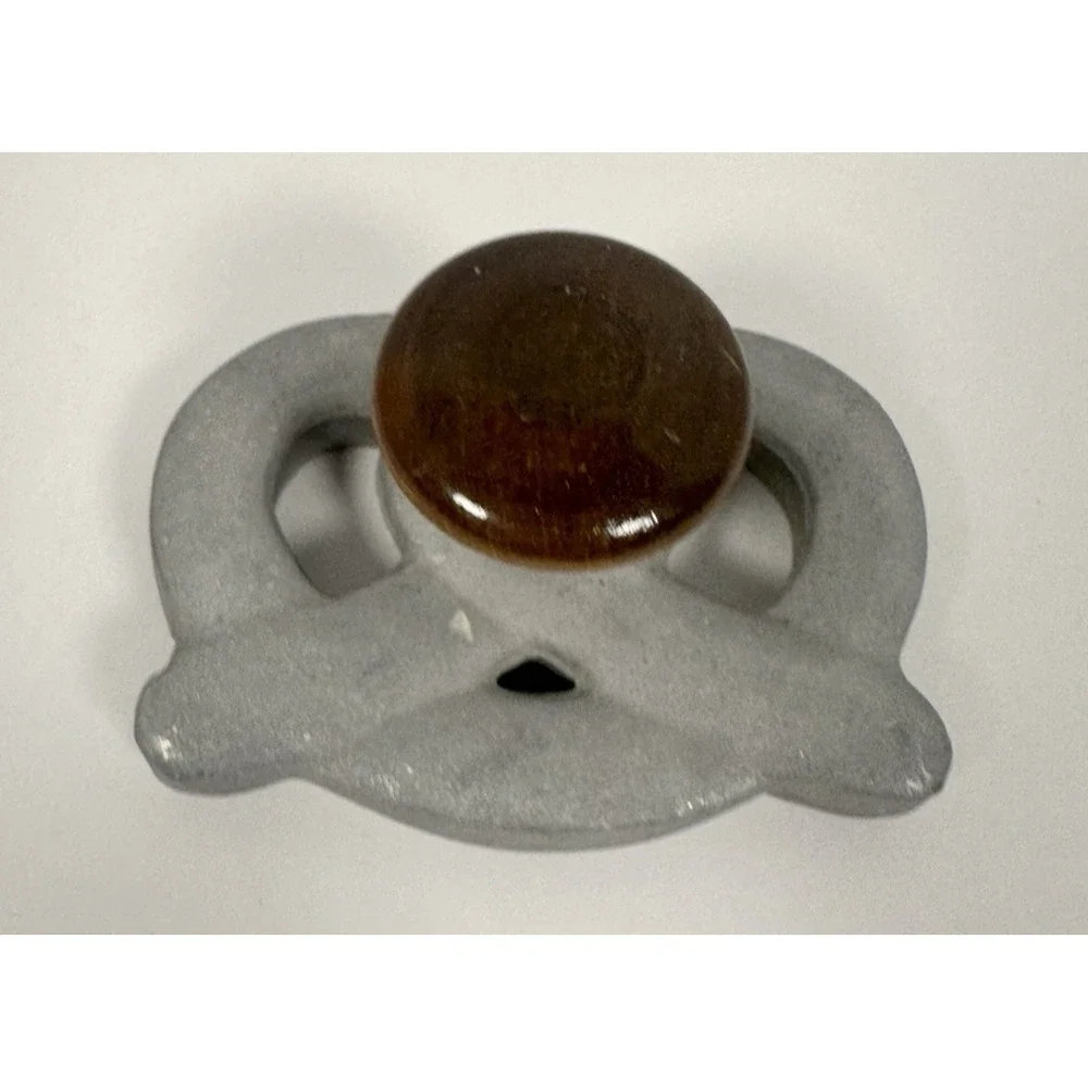 Vintage Cast Aluminum Pretzel Press Cookie Cutter with Wooden Handle